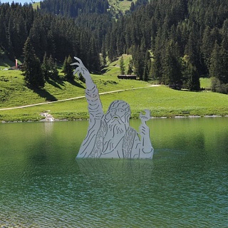 The giant in the Filzalmsee lake
